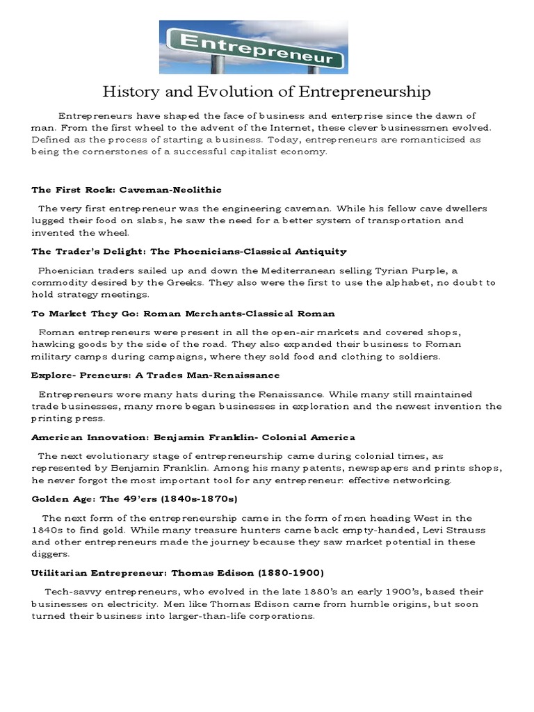 Content image for where did entrepreneurship originate